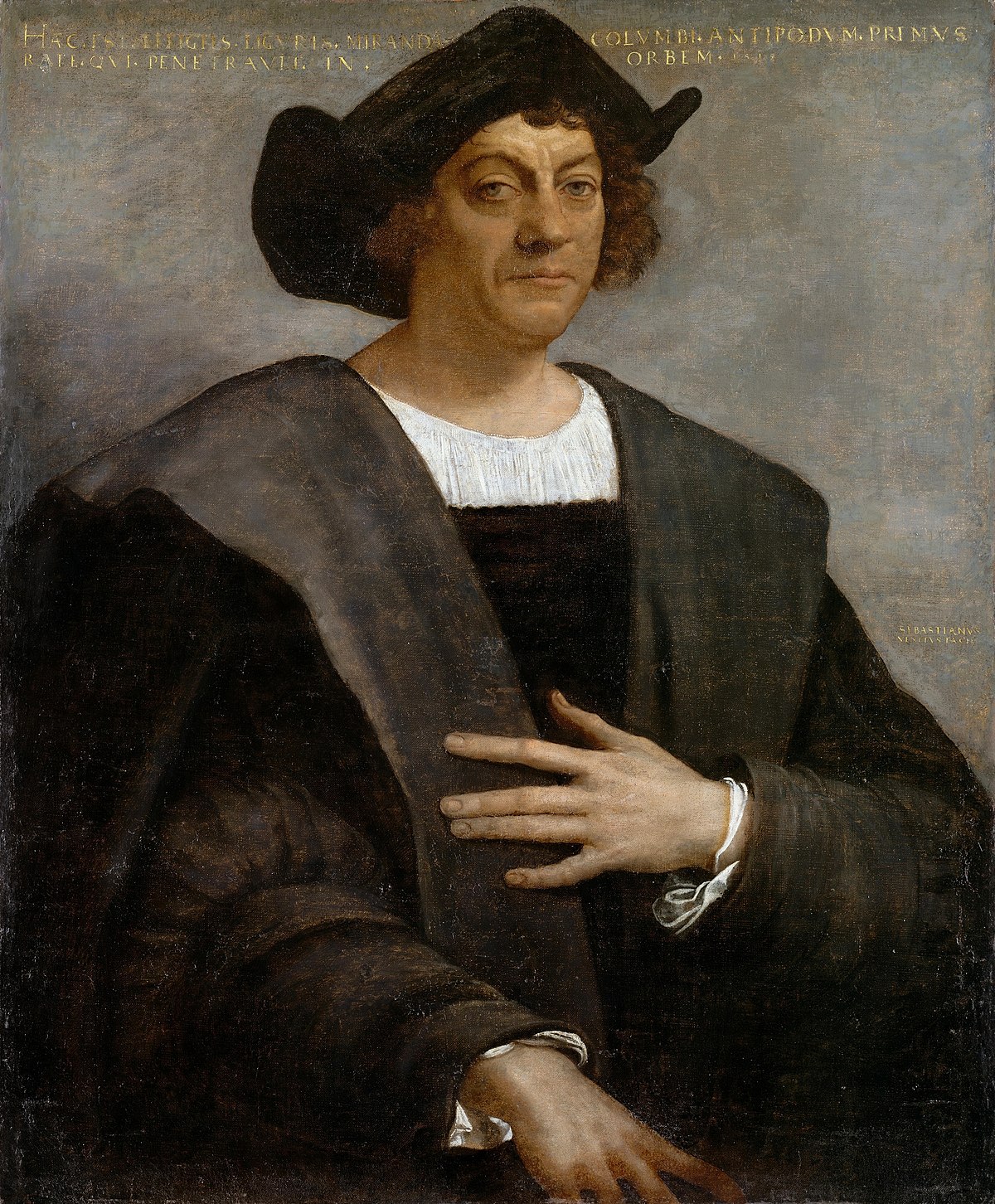 Posthumous portrait of a man, said to be Christopher Columbus, by Sebastiano del Piombo, 1519