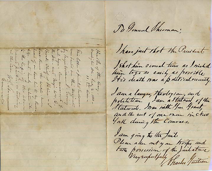 Charles Guiteau to William T. Sherman