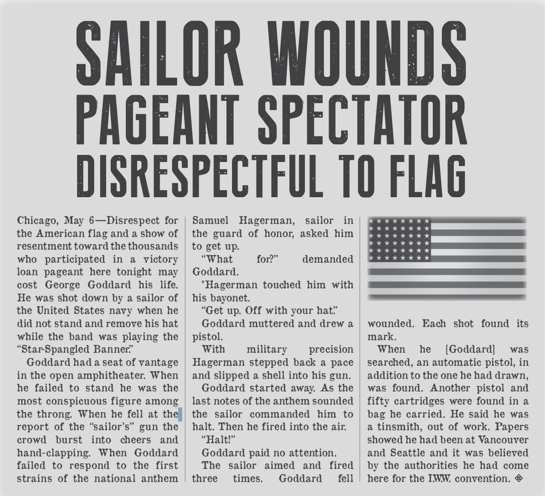 Sailor Wounds Pageant Spectator Disrespectful to Flag