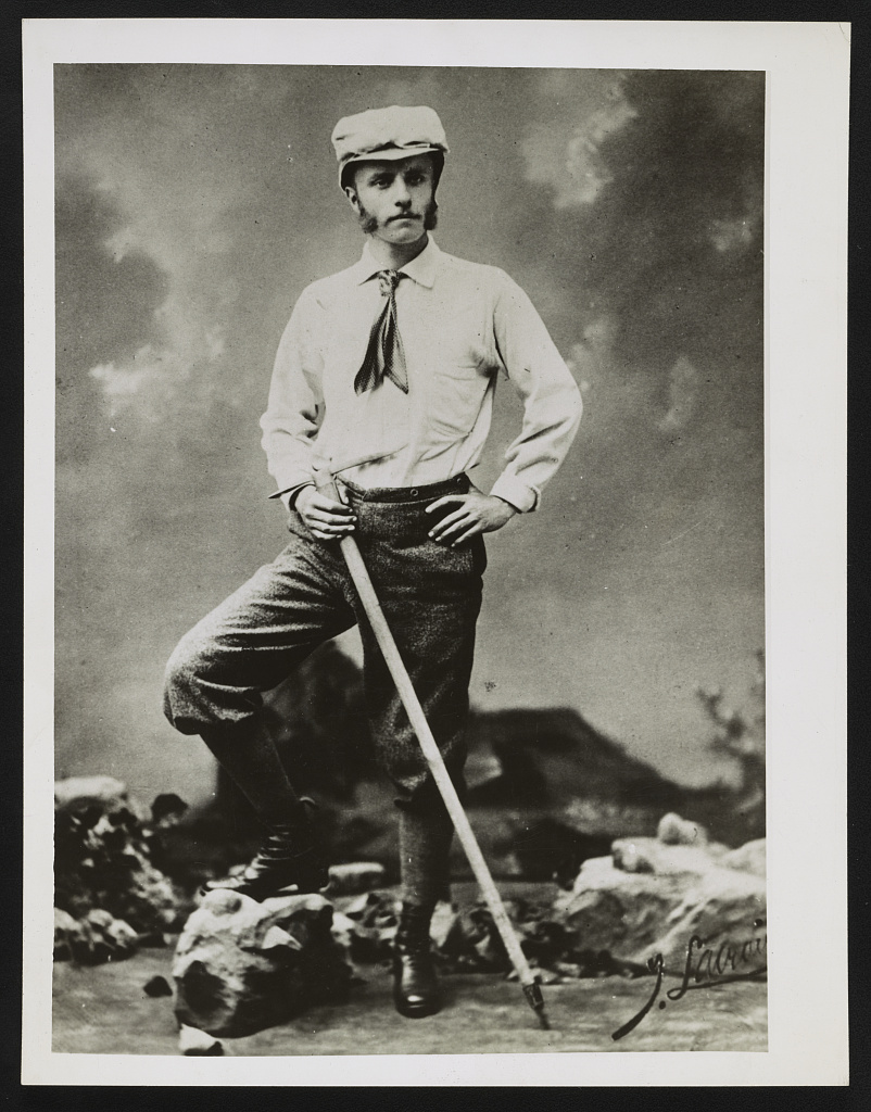 Theodore Roosevelt mountain climbing in the West, 1880