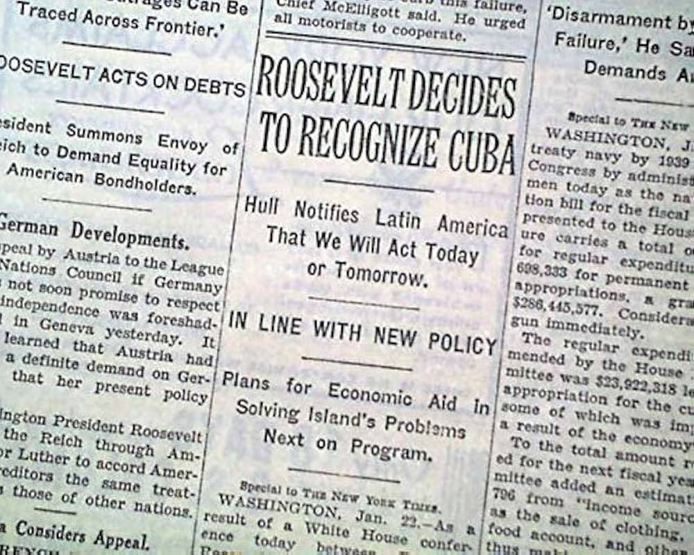 Newspaper discussing the 1934 Treaty of Relations