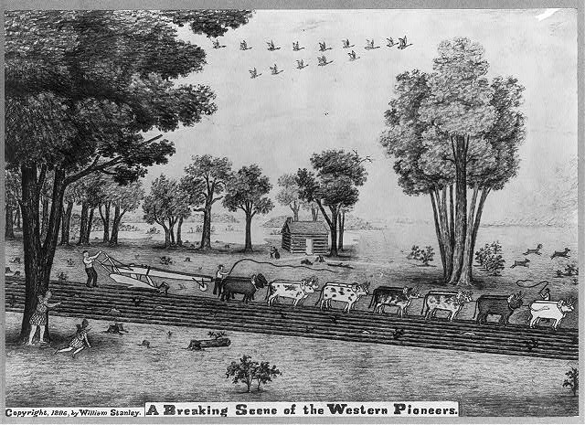 A Breaking Scene of Western Pioneers