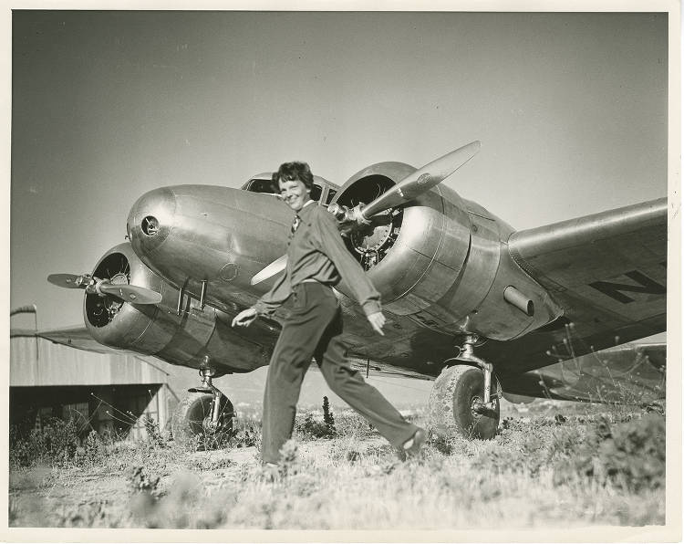 Earhart and her Lockheed Electra “Flying Laboratory.”