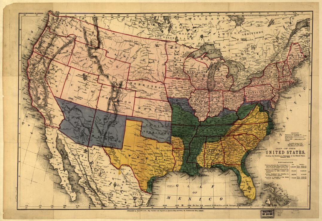 Map of the Union 1864