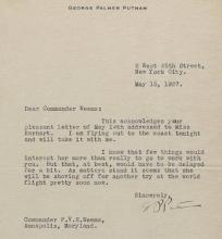 George Putnam’s response to Commander Weems