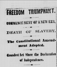 New York Daily Tribune, “Freedom Triumphant”