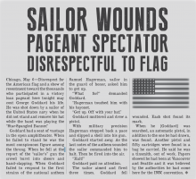 Sailor Wounds Pageant Spectator Disrespectful to Flag