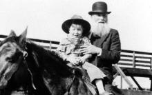 Denver’s dean of cattle buyers, Lithuanian-born Robert Lazar Miller, on horseback.