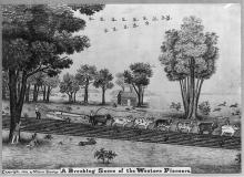 A Breaking Scene of Western Pioneers